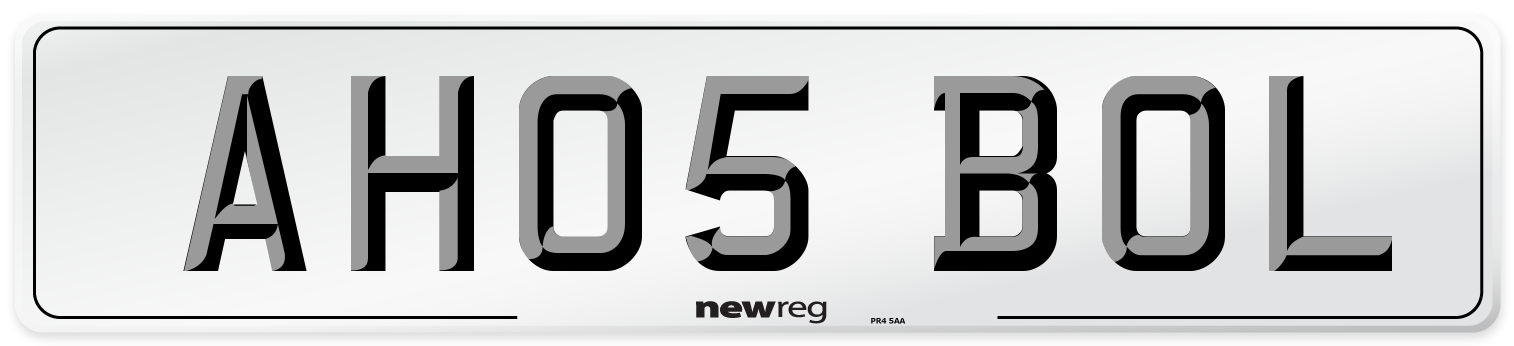 AH05 BOL Number Plate from New Reg